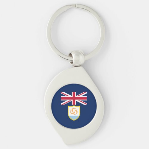 Patriotic Anguilla Flag Keychain