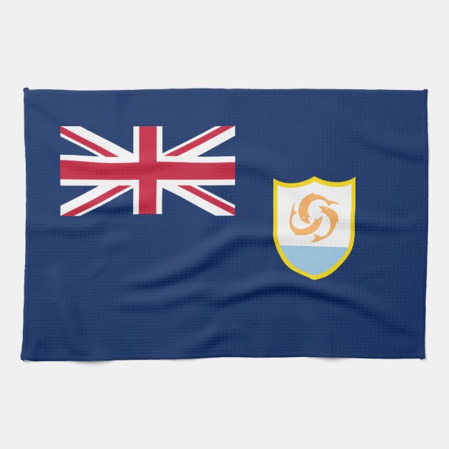 Patriotic Anguilla Flag Kitchen Towel (Horizontal)