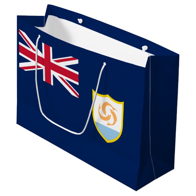 Patriotic Anguilla Flag Large Gift Bag (Front Angled)