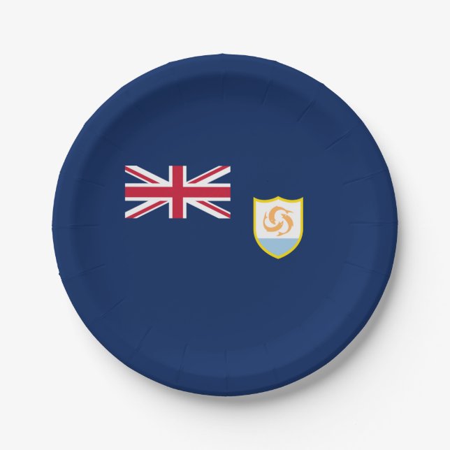 Patriotic Anguilla Flag Paper Plates (Front)