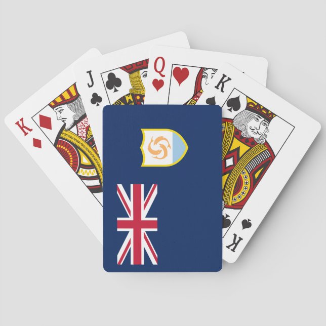 Patriotic Anguilla Flag Poker Cards (Back)