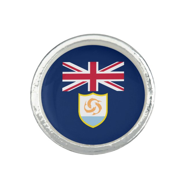 Patriotic Anguilla Flag Ring (Front)