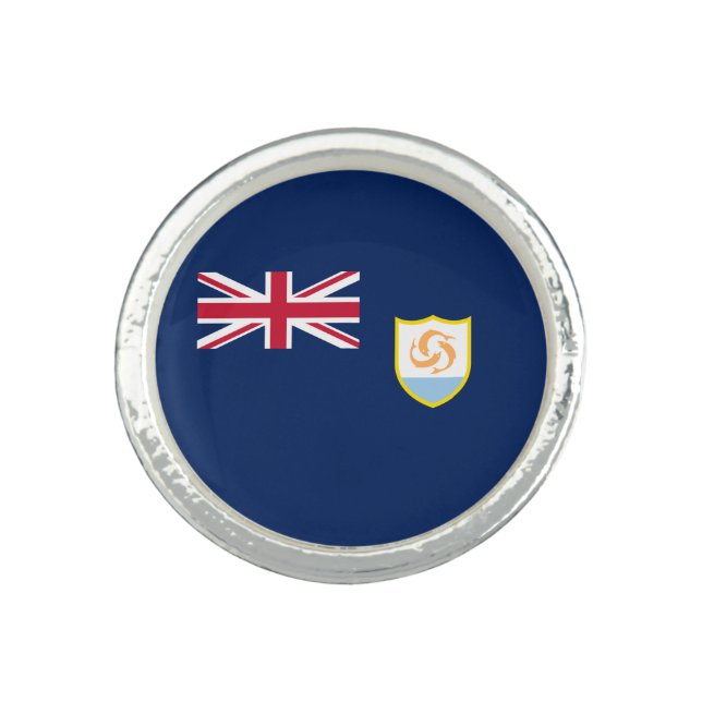 Patriotic Anguilla Flag Ring (Front)