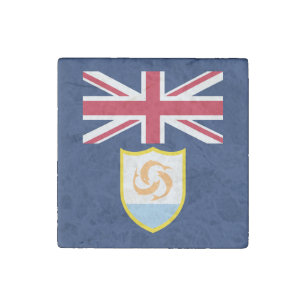Patriotic Anguilla Flag Stone Magnet