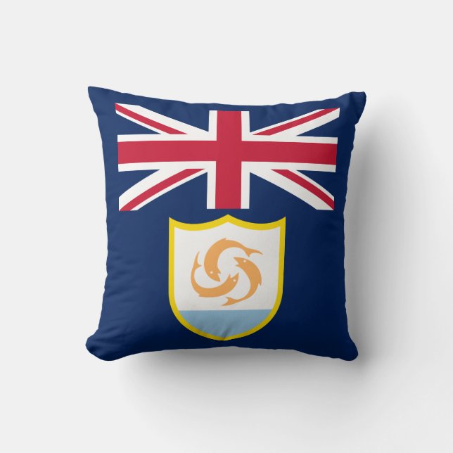 Patriotic Anguilla Flag Throw Pillow (Front)