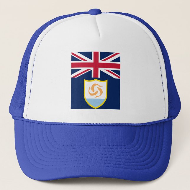 Patriotic Anguilla Flag Trucker Hat (Front)
