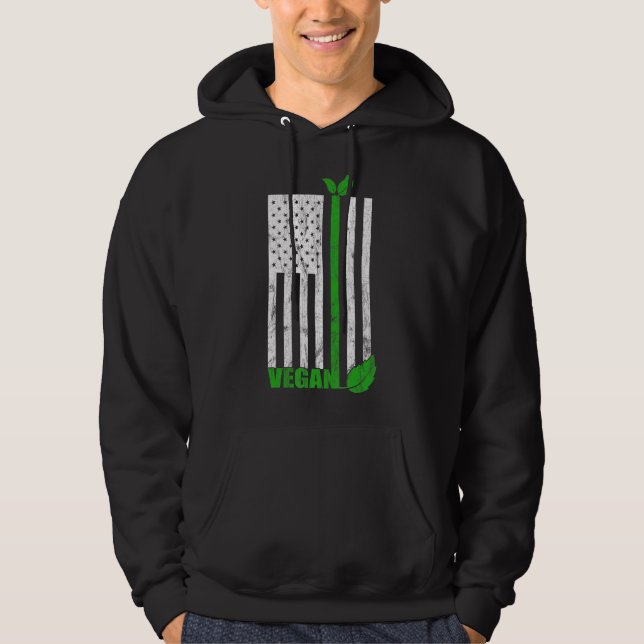 Patriotic Animal Rights Activist Vegetarian Usa Fl Hoodie (Front)