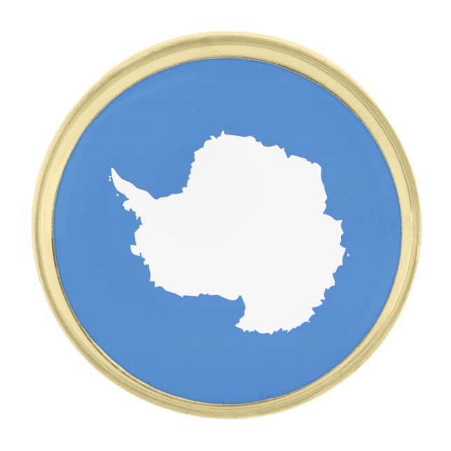 Patriotic Antarctica Flag Gold Finish Lapel Pin (Front)