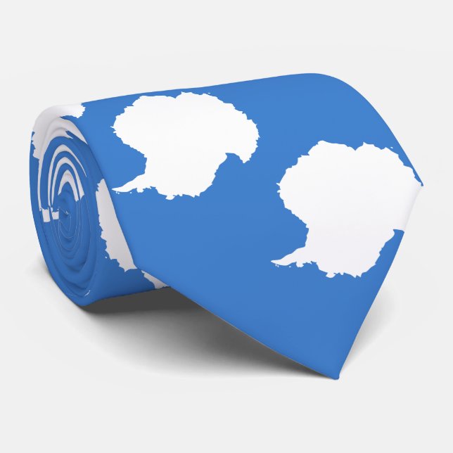 Patriotic Antarctica Flag Neck Tie (Rolled)