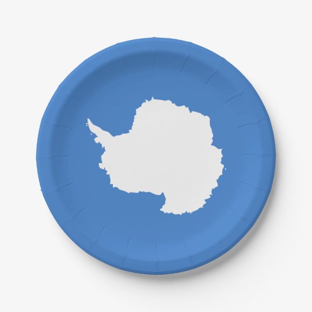 Patriotic Antarctica Flag Paper Plates (Front)