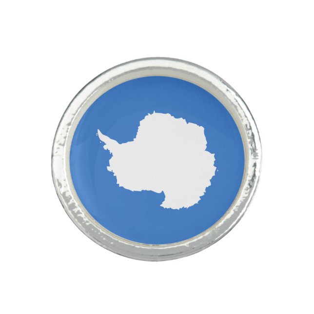 Patriotic Antarctica Flag Ring (Front)