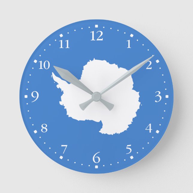 Patriotic Antarctica Flag Round Clock (Front)