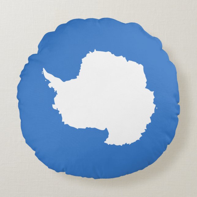 Patriotic Antarctica Flag Round Pillow (Front)