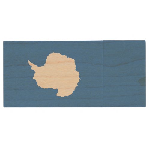 Patriotic Antarctica Flag Wood Flash Drive