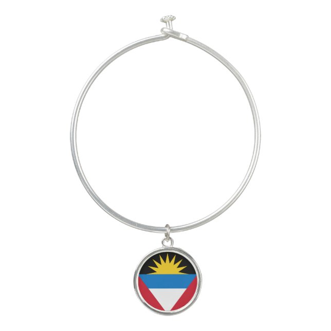 Patriotic Antigua and Barbuda Flag Bangle Bracelet (Front)