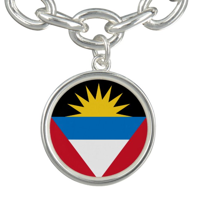 Patriotic Antigua and Barbuda Flag Charm Bracelet (Design)