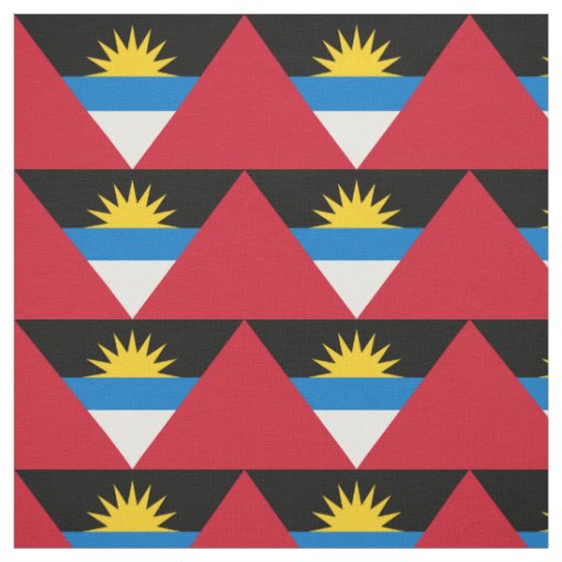 Patriotic Antigua and Barbuda Flag Fabric