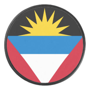 Patriotic Antigua and Barbuda Flag Hockey Puck