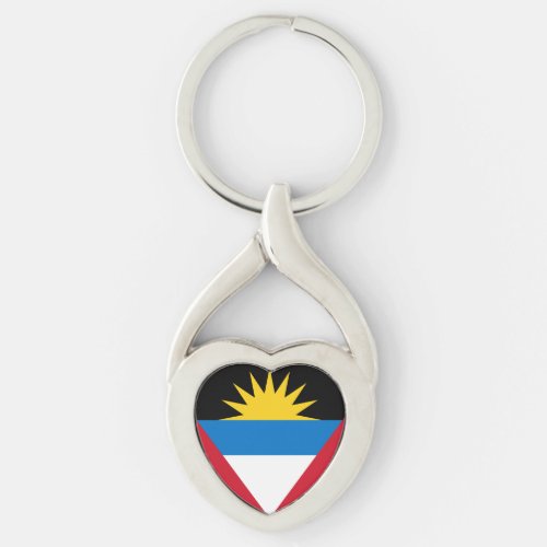 Patriotic Antigua and Barbuda Flag Keychain