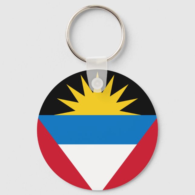 Patriotic Antigua and Barbuda Flag Keychain (Front)