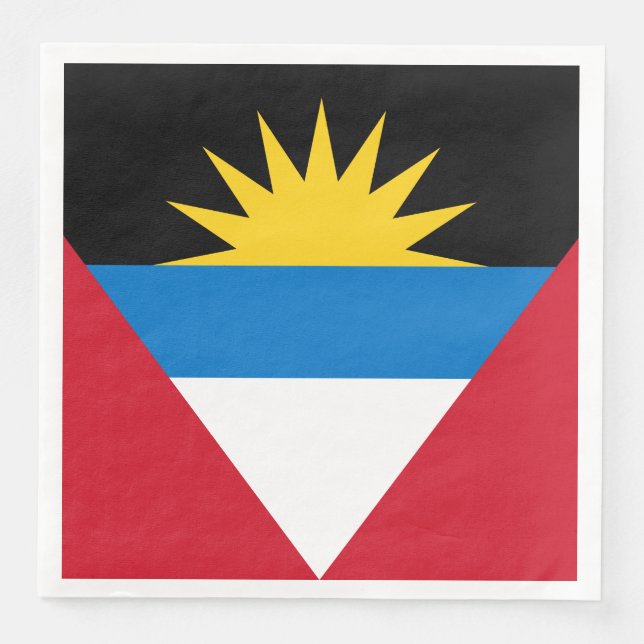 Patriotic Antigua and Barbuda Flag Paper Dinner Napkins (Front)
