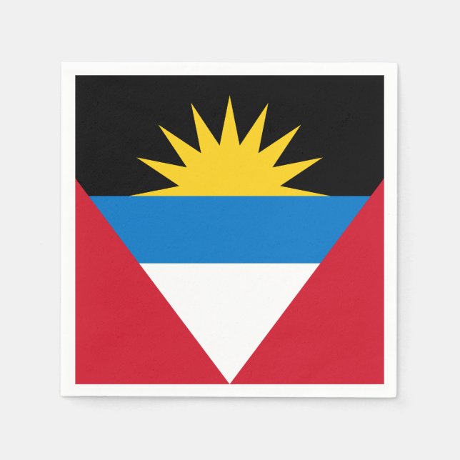 Patriotic Antigua and Barbuda Flag Paper Napkins (Front)