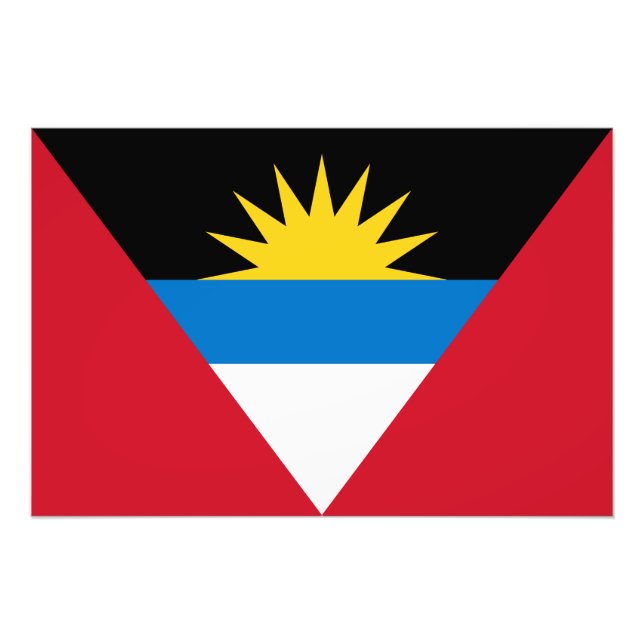 Patriotic Antigua and Barbuda Flag Photo Print (Front)