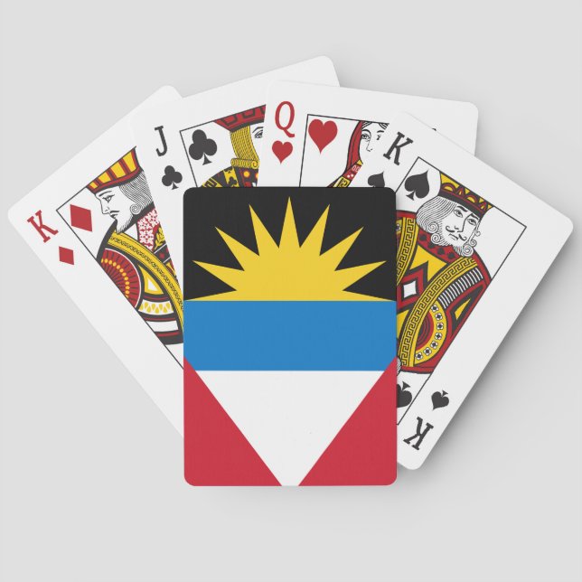 Patriotic Antigua and Barbuda Flag Poker Cards (Back)
