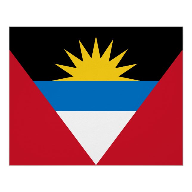 Patriotic Antigua and Barbuda Flag Poster (Front)