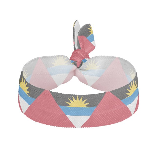 Patriotic Antigua and Barbuda Flag Ribbon Hair Tie (Front)