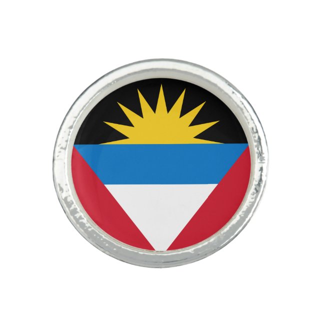 Patriotic Antigua and Barbuda Flag Ring (Front)