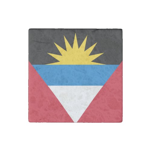 Patriotic Antigua and Barbuda Flag Stone Magnet