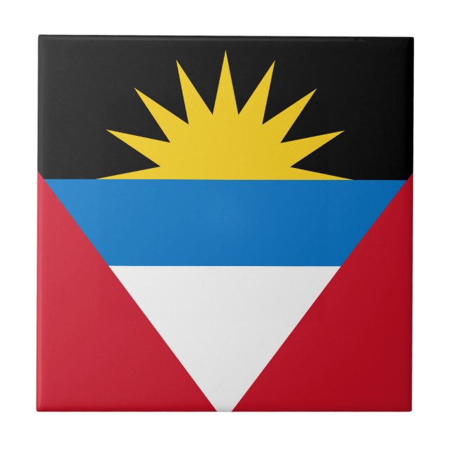 Patriotic Antigua and Barbuda Flag Tile (Front)