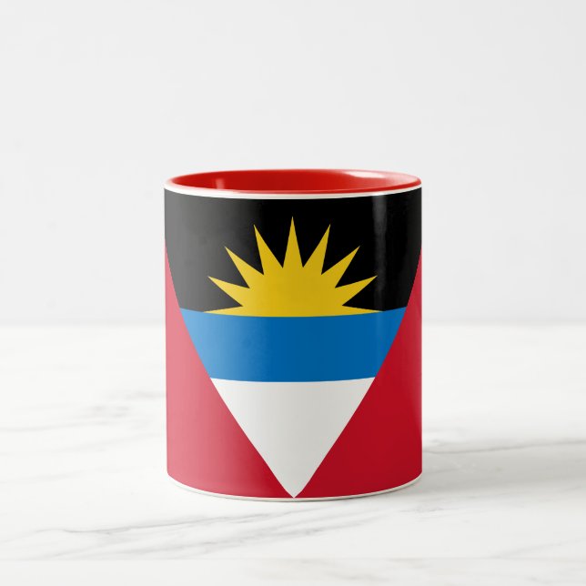Patriotic Antigua and Barbuda Flag Two-Tone Coffee Mug (Center)