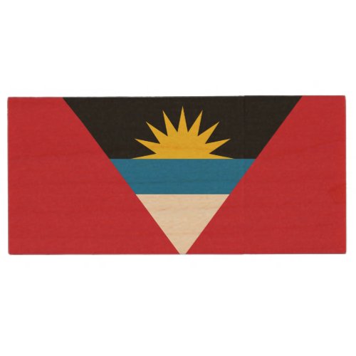 Patriotic Antigua and Barbuda Flag Wood Flash Drive