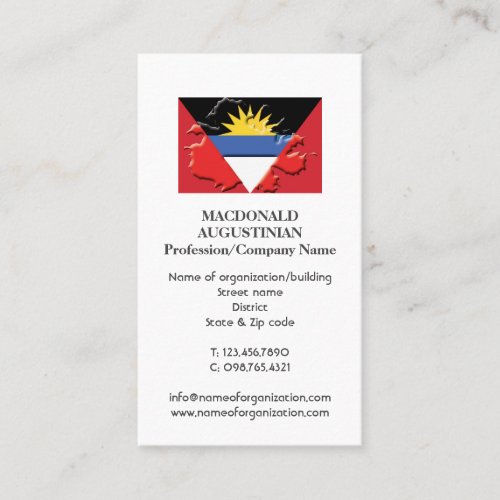 Patriotic  ANTIGUA FLAG  Photo Business Card