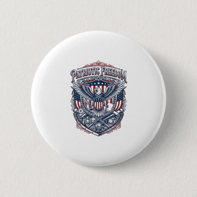 Patriotic Antique Collector Vector Graphic Tee Button (Front)