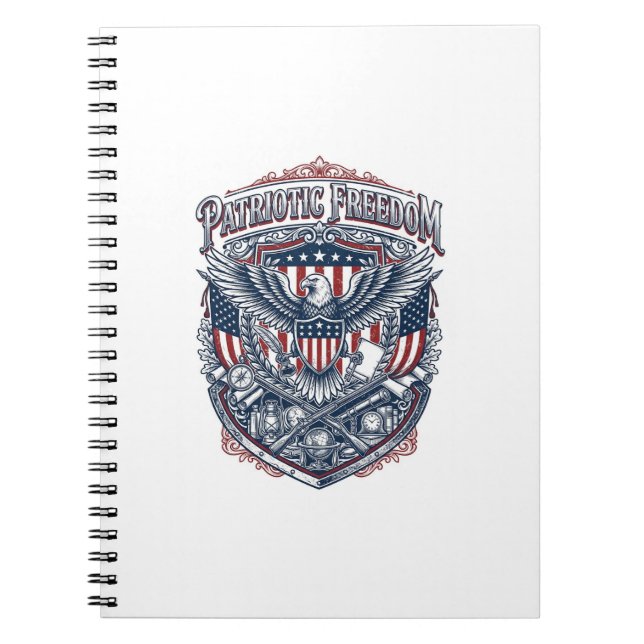 Patriotic Antique Collector Vector Graphic Tee Notebook (Front)