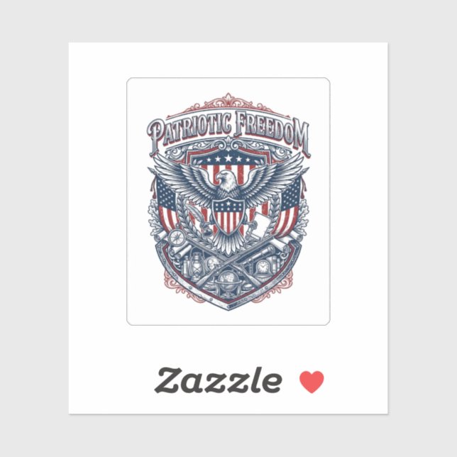 Patriotic Antique Collector Vector Graphic Tee Sticker (Sheet)