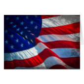 Patriotic Antiqued American Flag Note Card (Front Horizontal)