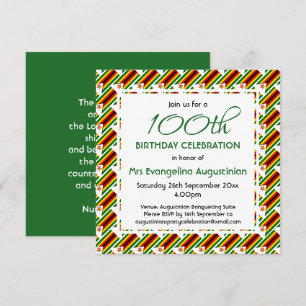 Patriotic ANY AGE Customizable ZIMBABWE Birthday Invitation