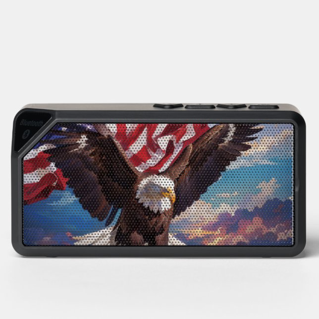 *~* Patriotic AP27 American Flag Bald Eagle Bluetooth Speaker (Front)