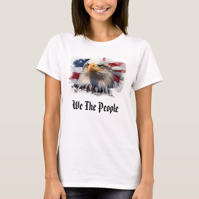 *~* Patriotic AP27 American Flag Bald Eagle T-Shirt (Front)
