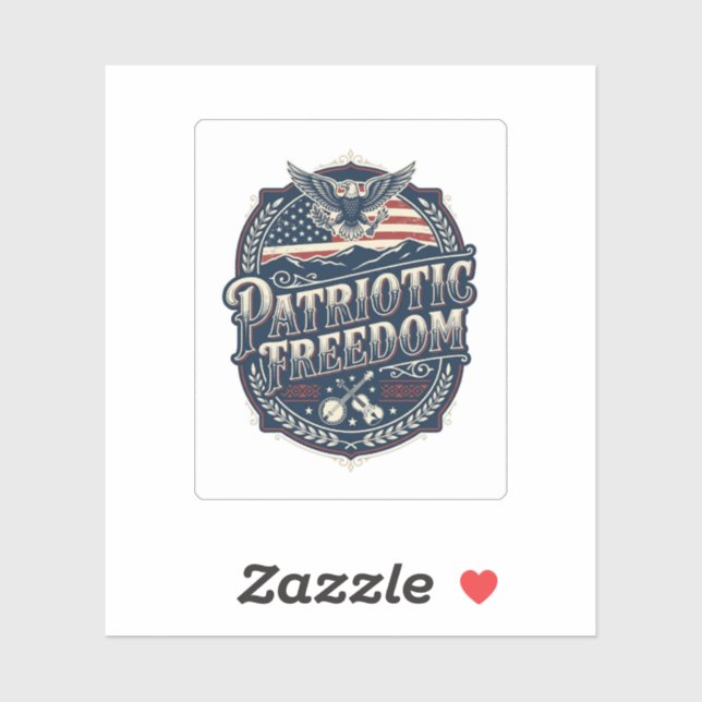 Patriotic Appalachian Heritage Vector Graphic Tee Sticker (Sheet)