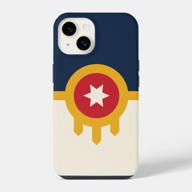Patriotic Apple Case-Mate, Tulsa flag Iphone Case (Back)