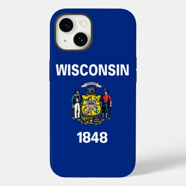 Patriotic Apple Case-Mate, Wisconsin flag Case-Mate iPhone Case (Back)