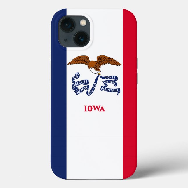 Patriotic Apple iPhone 13 Case-Mate, flag of Iowa Case-Mate iPhone Case (Back)