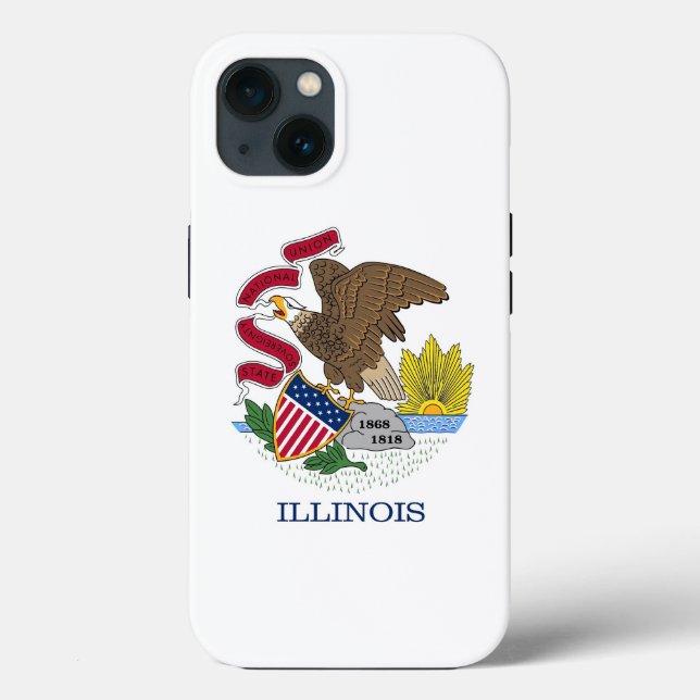 Patriotic Apple iPhone 13 Case-Mate, Illinois flag Case-Mate iPhone Case (Back)