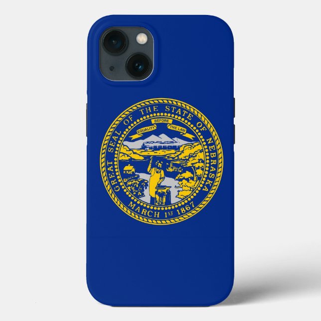 Patriotic Apple iPhone 13 Case-Mate, Nebraska Flag Case-Mate iPhone Case (Back)