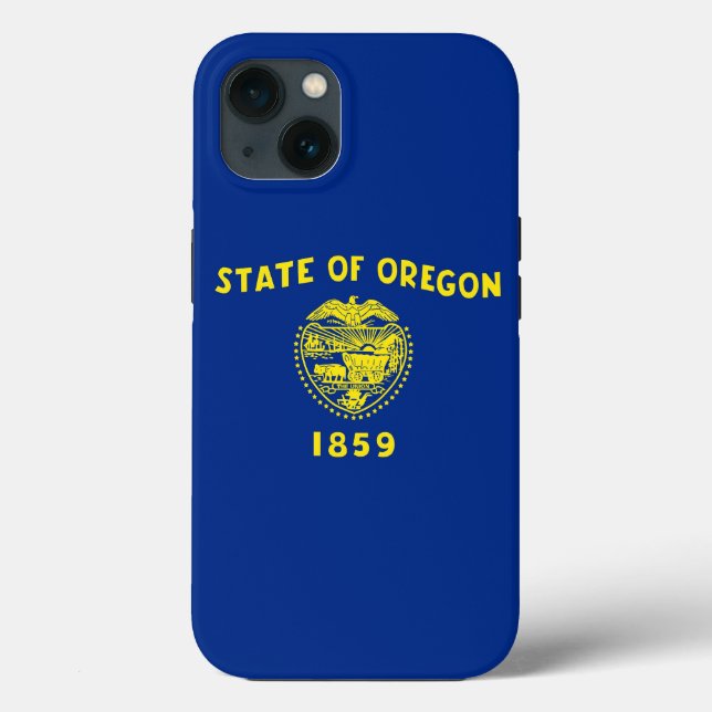 Patriotic Apple iPhone 13 Case-Mate, Oregon Flag Case-Mate iPhone Case (Back)
